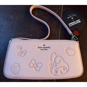 Kate Spade Hello Kitty and Friends Puffy My Melody Bag Purse Wristlet Pink NWT